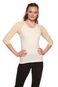 Liquidación camiseta de bambú viscosa/Sorona de manga 3/4 para mujer
