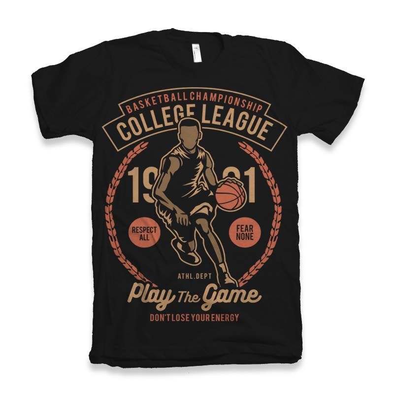 Camiseta gráfica de manga corta de viscosa de bambú y algodón orgánico para hombre College League