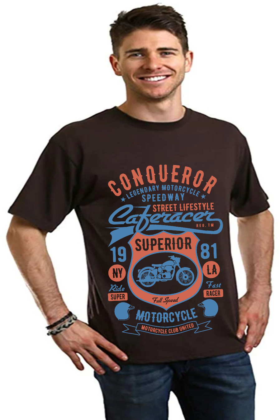 Camiseta gráfica de manga corta para hombre Conqueror Speedway de viscosa de bambú/algodón orgánico