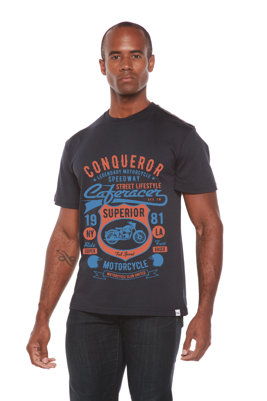 Camiseta gráfica de manga corta para hombre Conqueror Speedway de viscosa de bambú/algodón orgánico