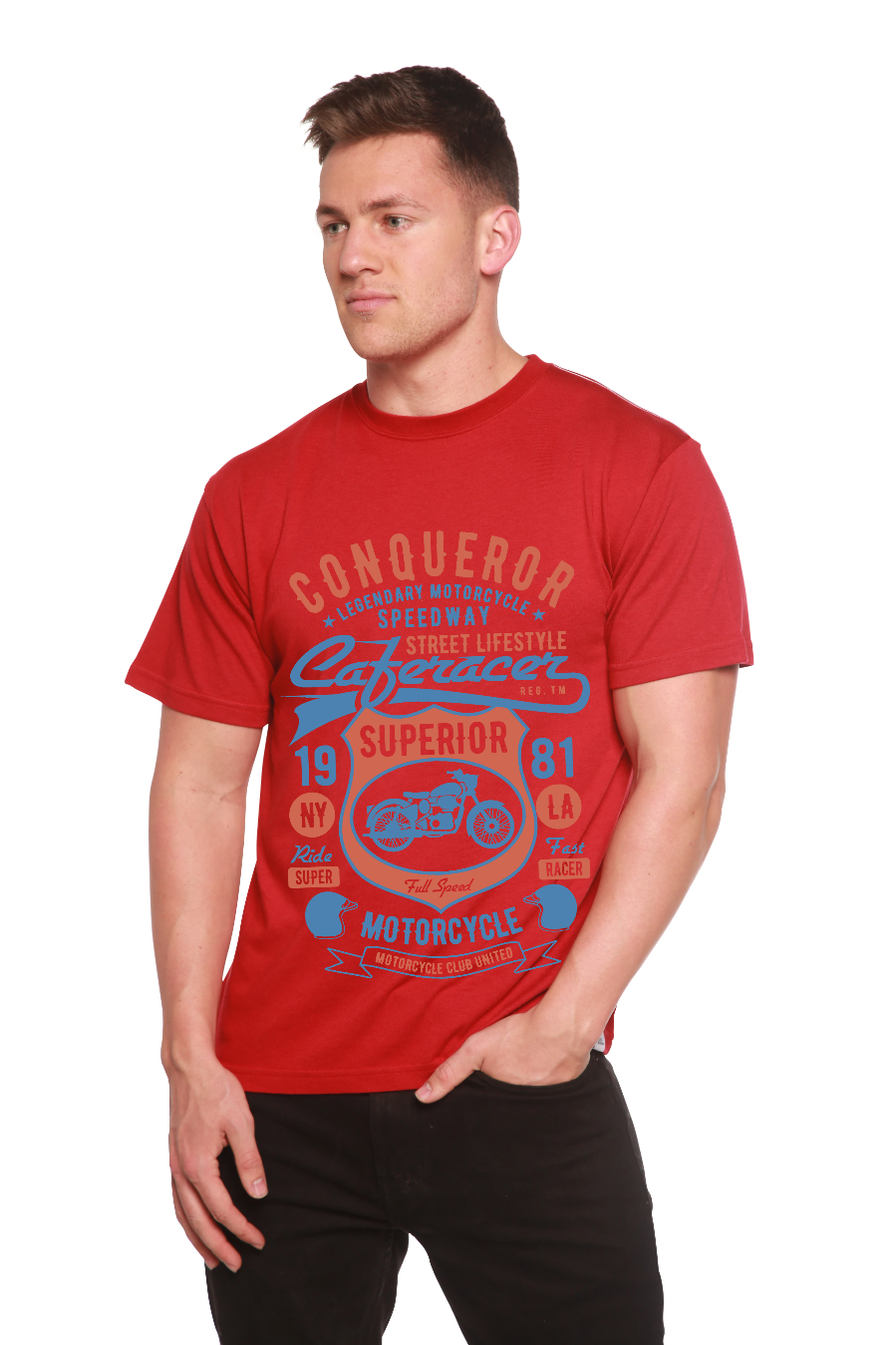 Camiseta gráfica de manga corta para hombre Conqueror Speedway de viscosa de bambú/algodón orgánico