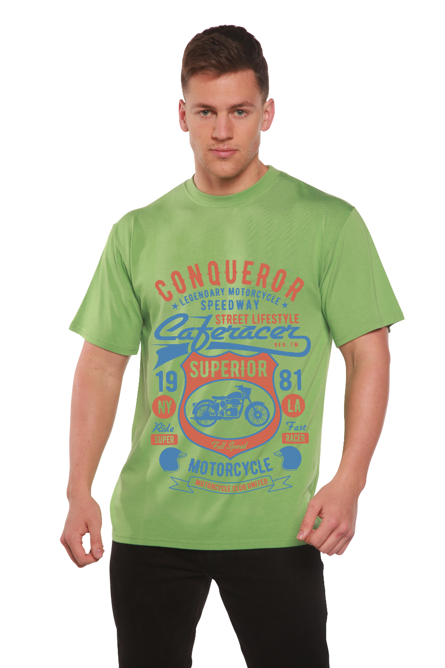 Camiseta gráfica de manga corta para hombre Conqueror Speedway de viscosa de bambú/algodón orgánico