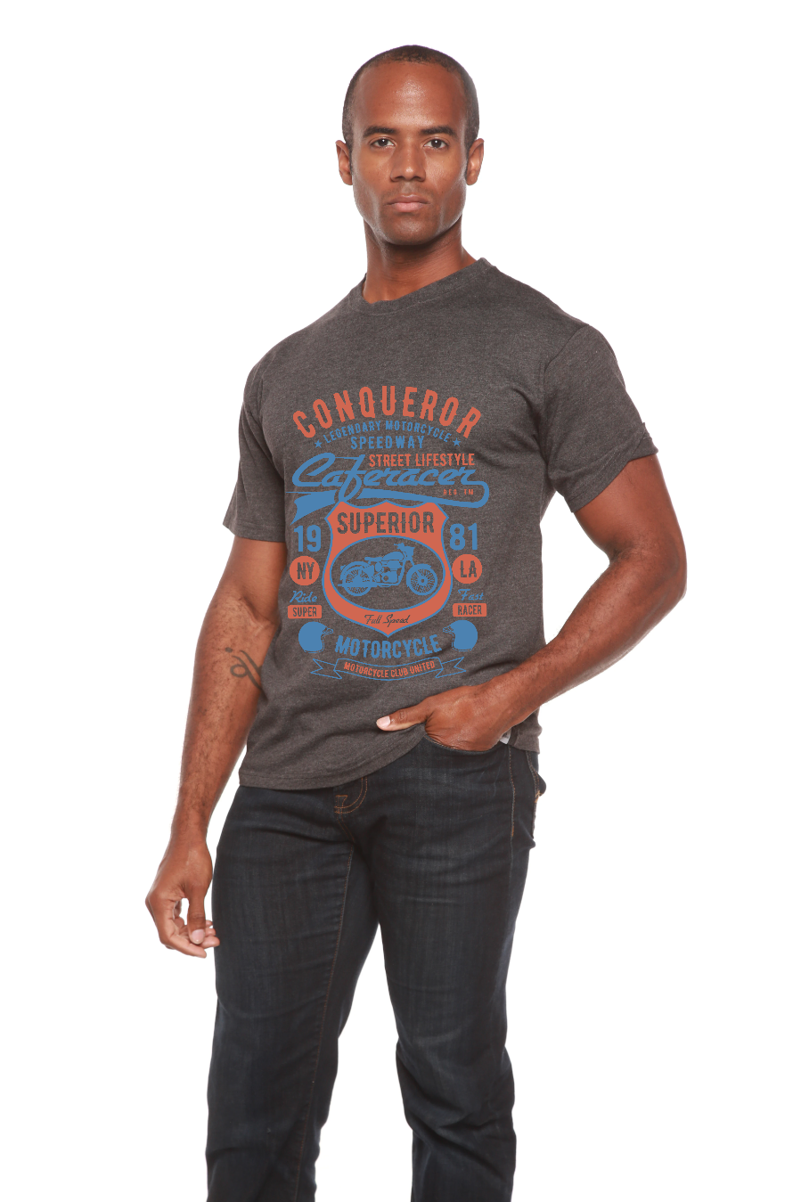 Camiseta gráfica de manga corta para hombre Conqueror Speedway de viscosa de bambú/algodón orgánico