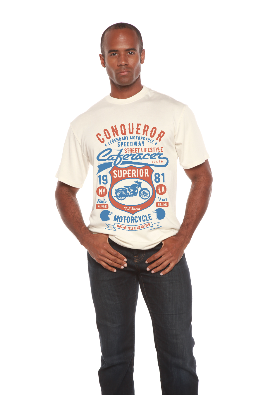 Camiseta gráfica de manga corta para hombre Conqueror Speedway de viscosa de bambú/algodón orgánico