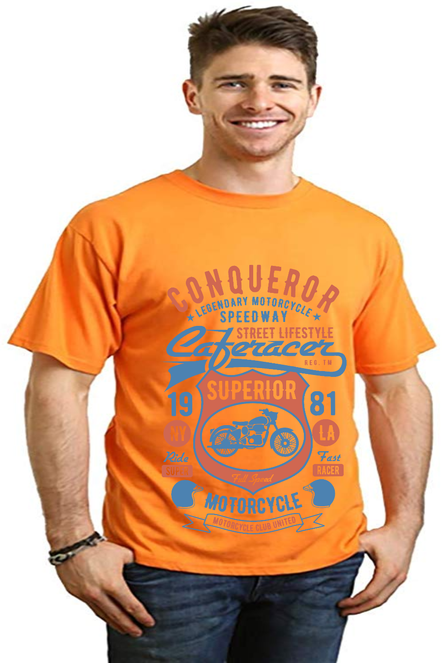 Camiseta gráfica de manga corta para hombre Conqueror Speedway de viscosa de bambú/algodón orgánico