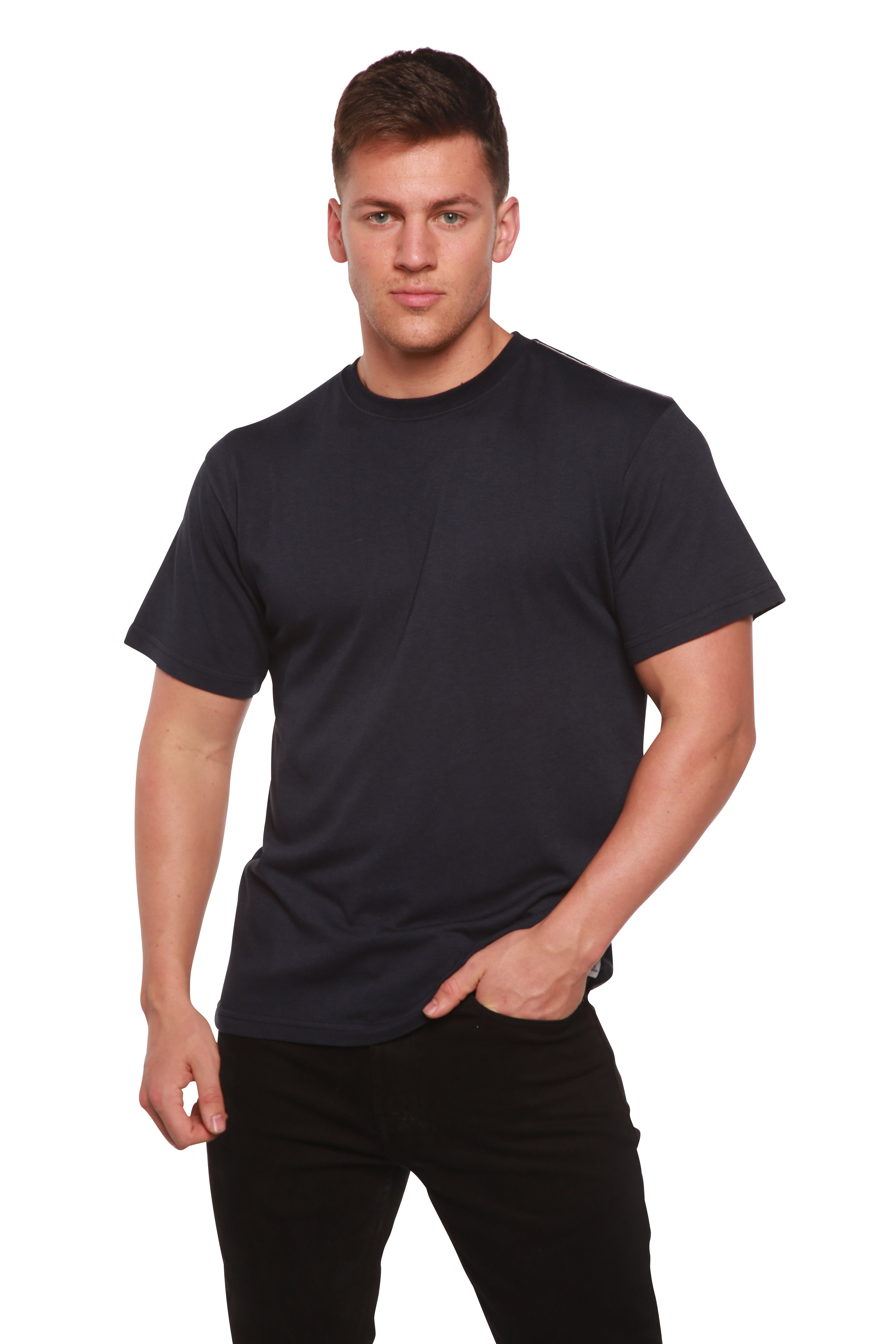 Camiseta de manga corta de viscosa de bambú y algodón orgánico personalizada para hombre
