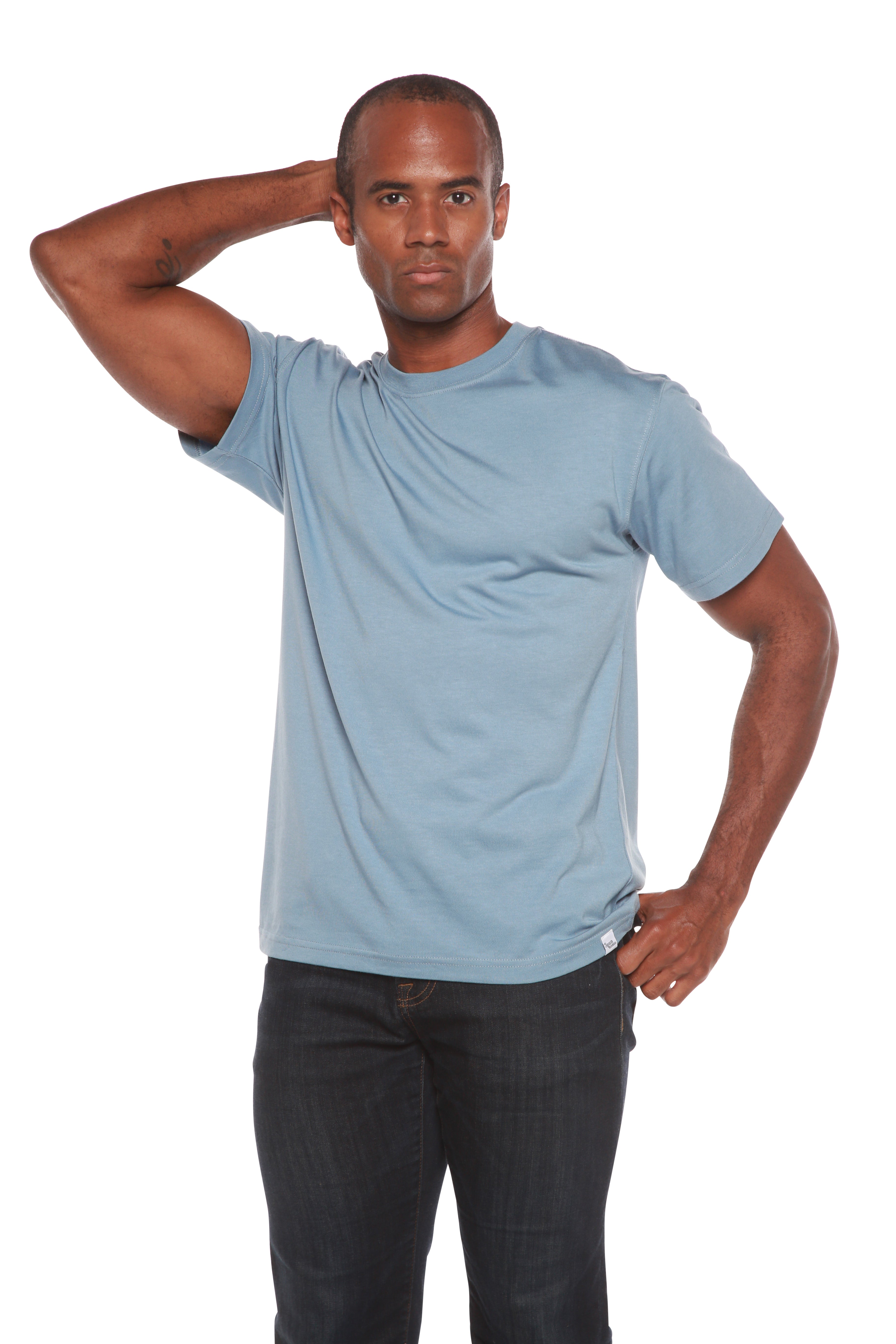 Camiseta de manga corta de viscosa de bambú y algodón orgánico personalizada para hombre