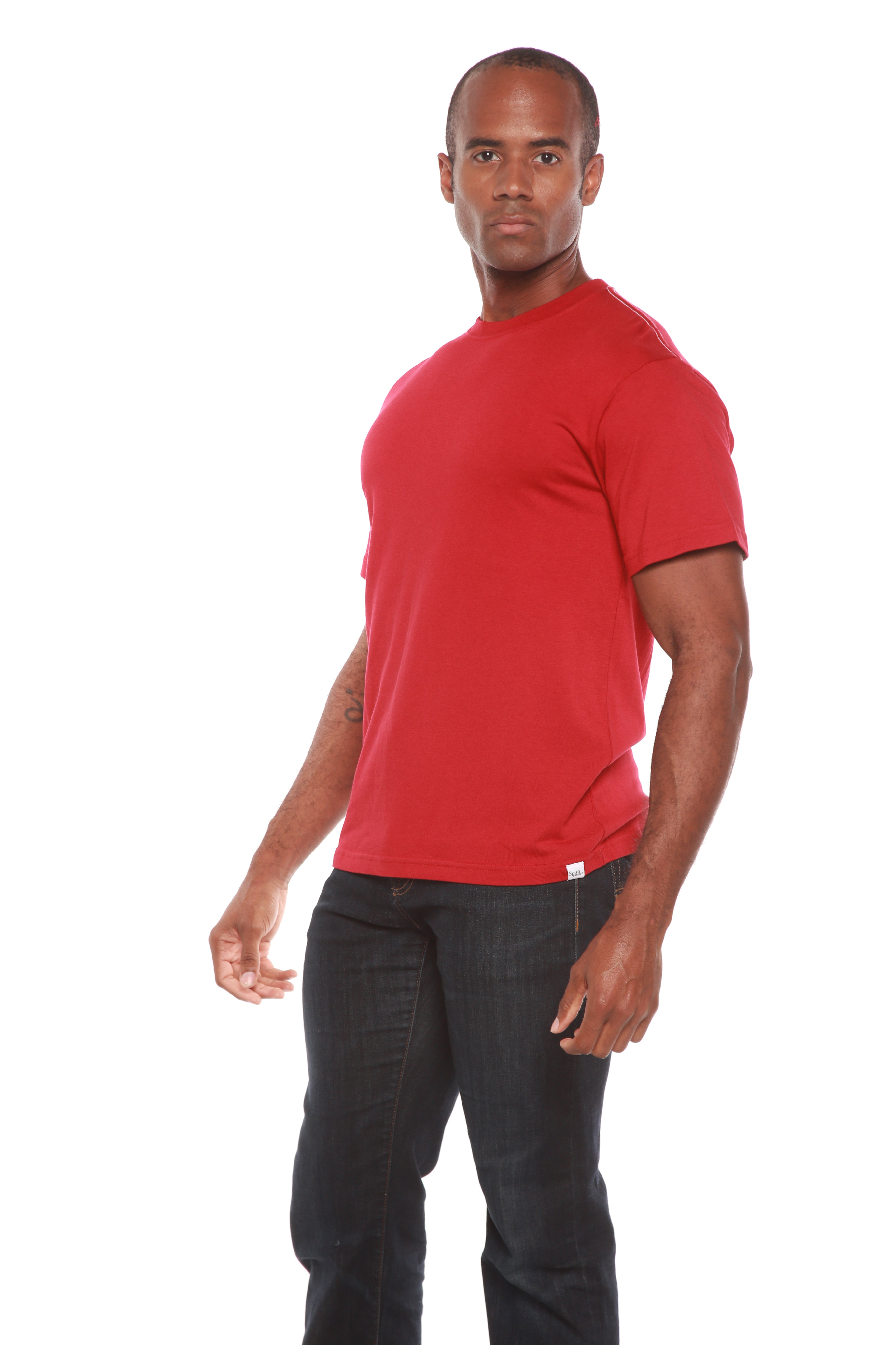 Camiseta de manga corta de viscosa de bambú y algodón orgánico personalizada para hombre