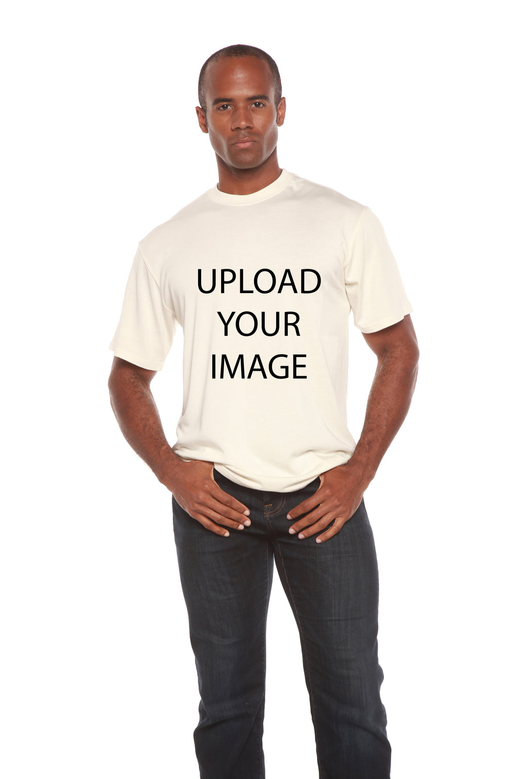 Camiseta de manga corta de viscosa de bambú y algodón orgánico personalizada para hombre