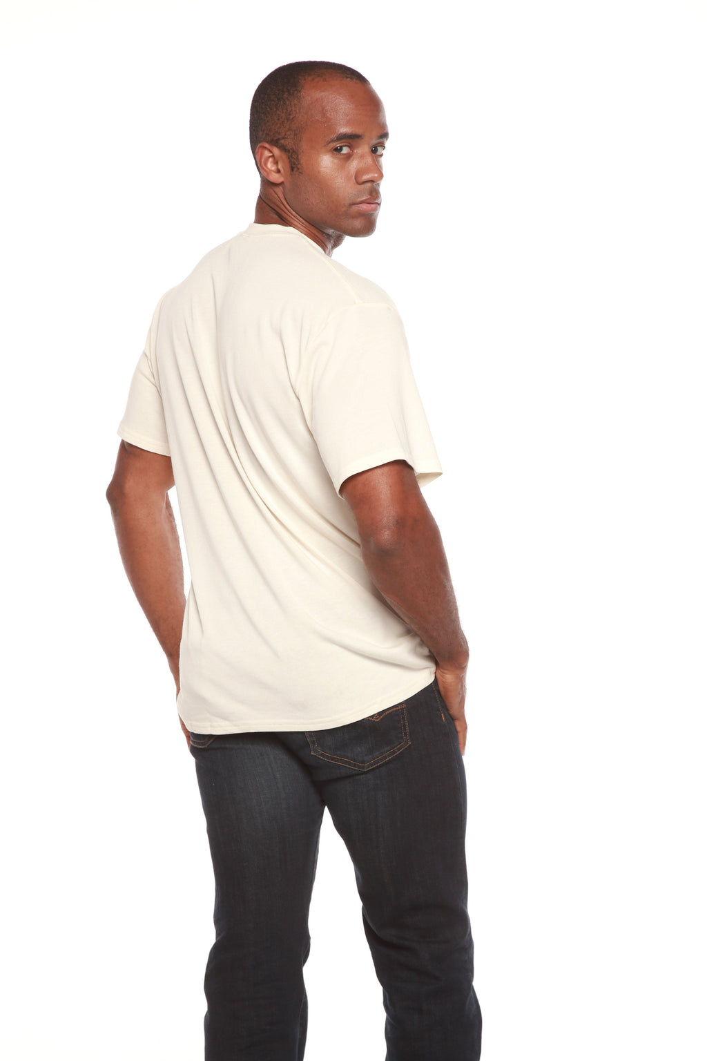 Camiseta de manga corta de viscosa de bambú y algodón orgánico personalizada para hombre