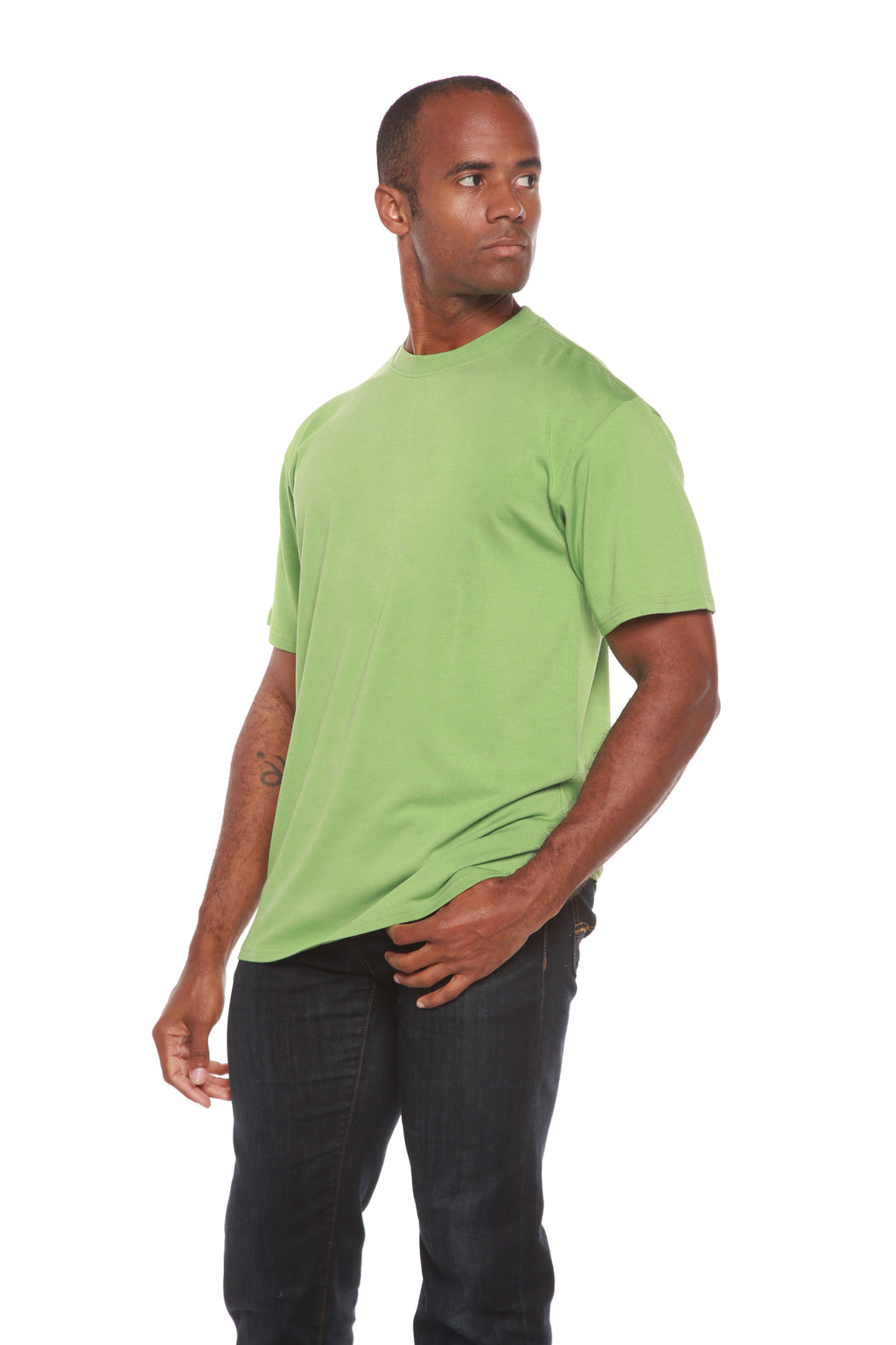 Camiseta de manga corta de viscosa de bambú y algodón orgánico personalizada para hombre