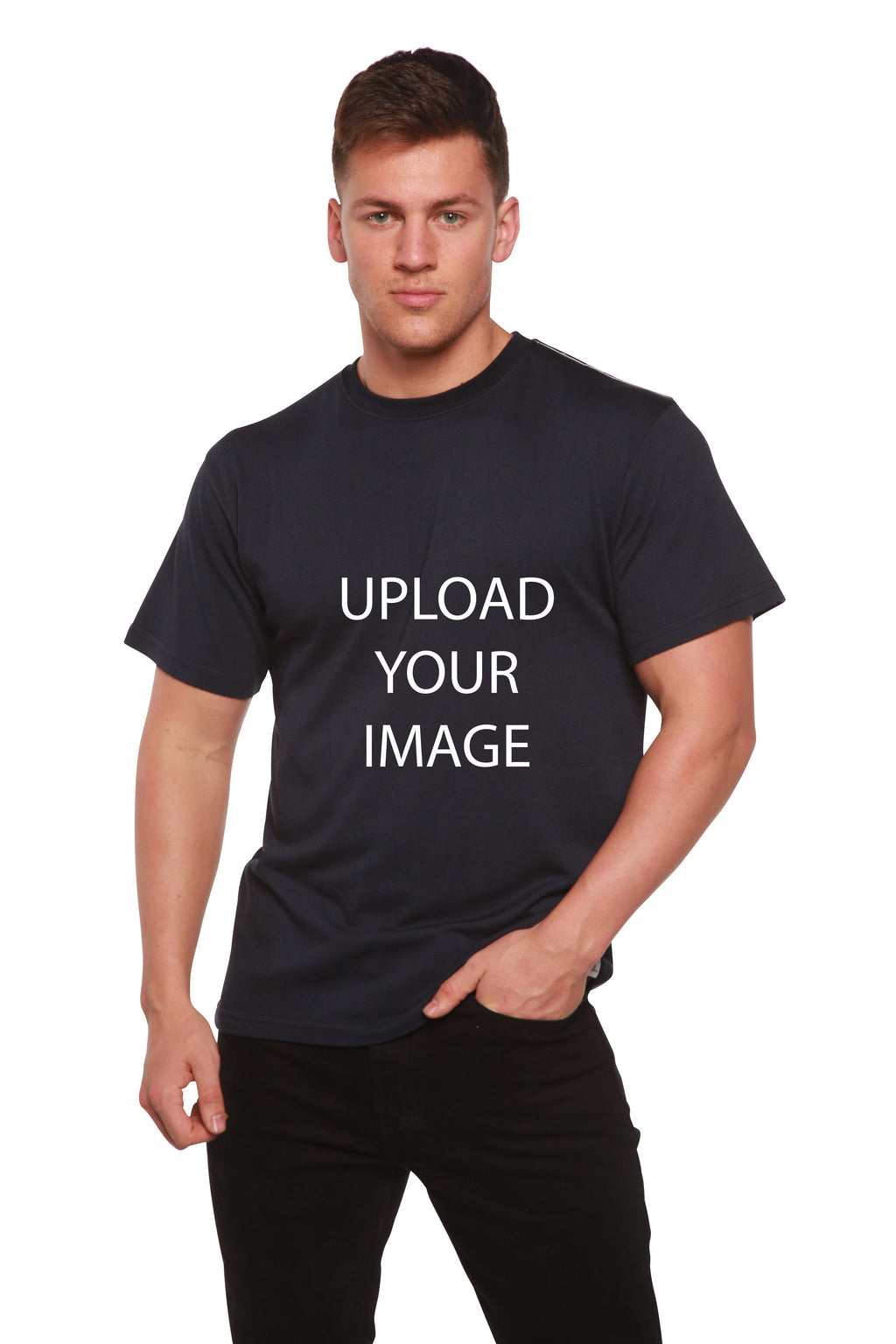 Camiseta de manga corta de viscosa de bambú y algodón orgánico personalizada para hombre