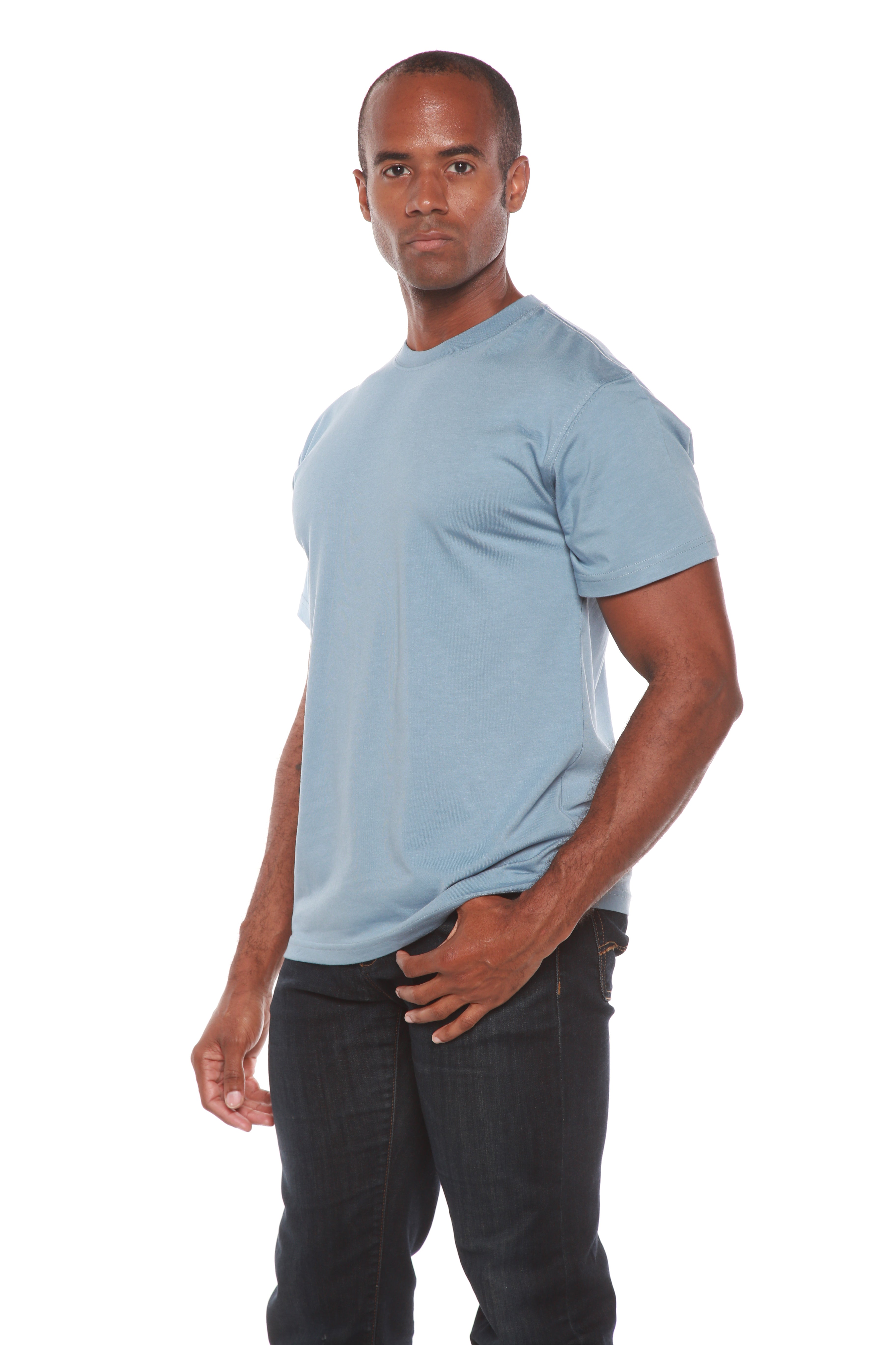 Camiseta de manga corta de viscosa de bambú y algodón orgánico personalizada para hombre