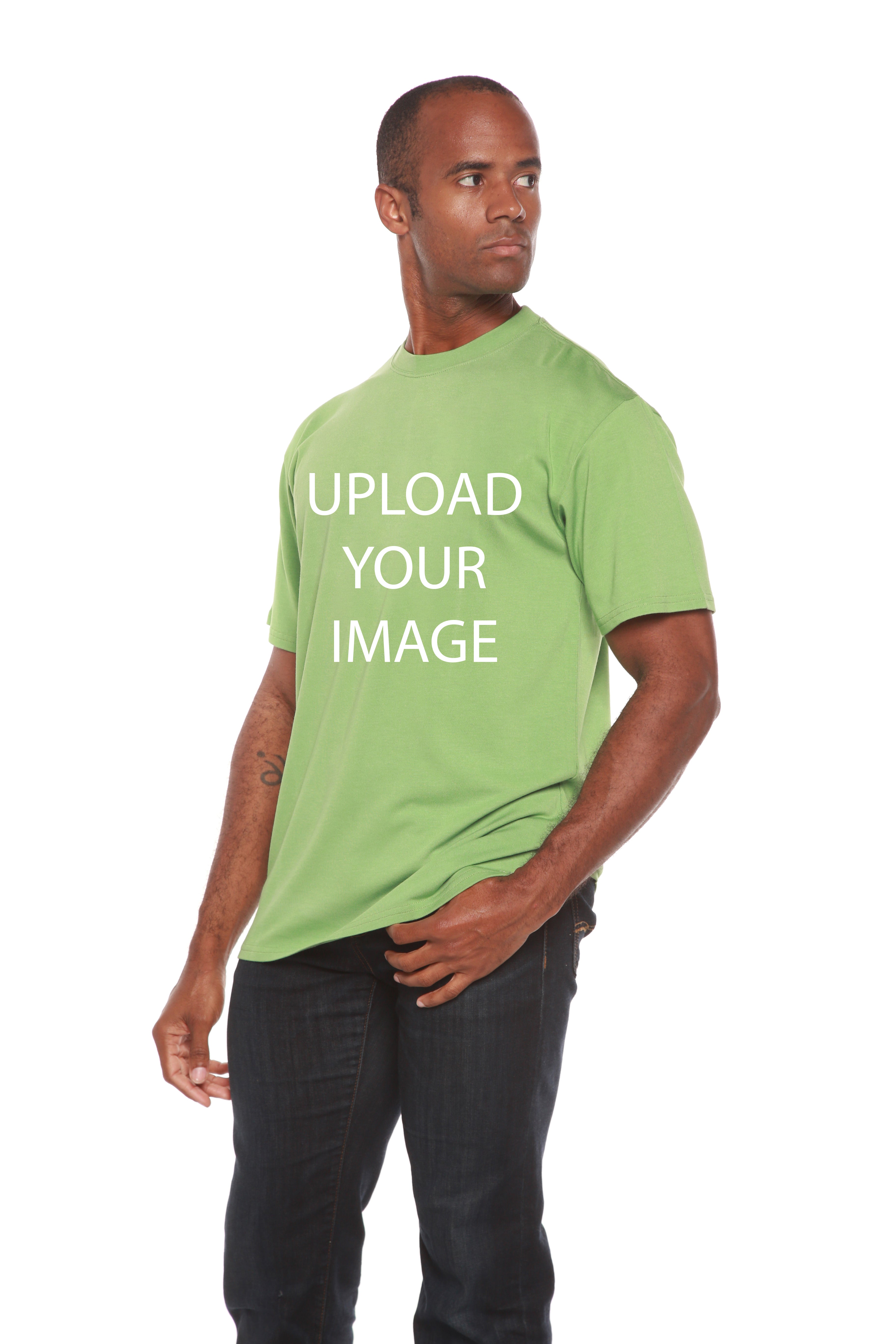 Camiseta de manga corta de viscosa de bambú y algodón orgánico personalizada para hombre