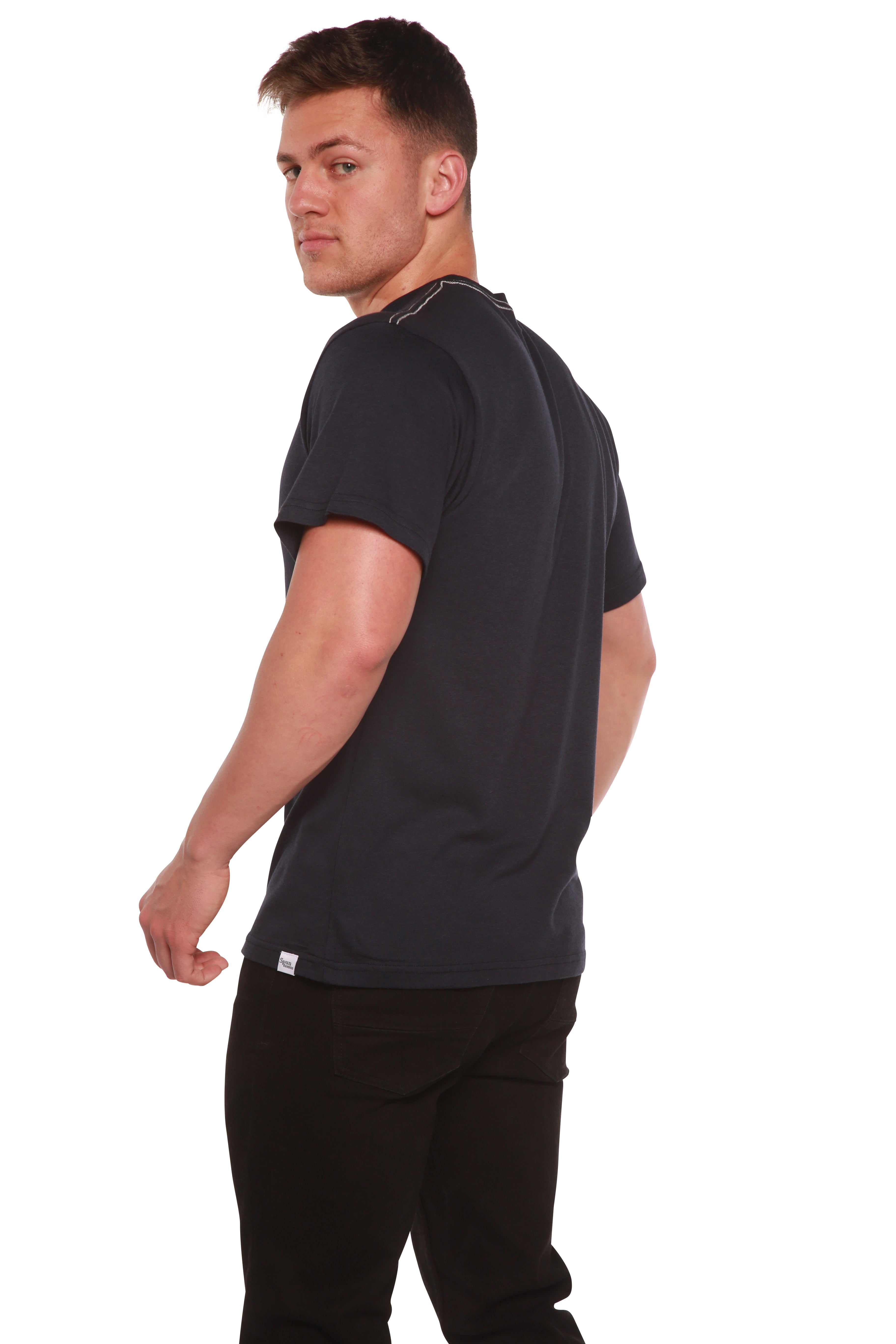 Camiseta de manga corta de viscosa de bambú y algodón orgánico personalizada para hombre