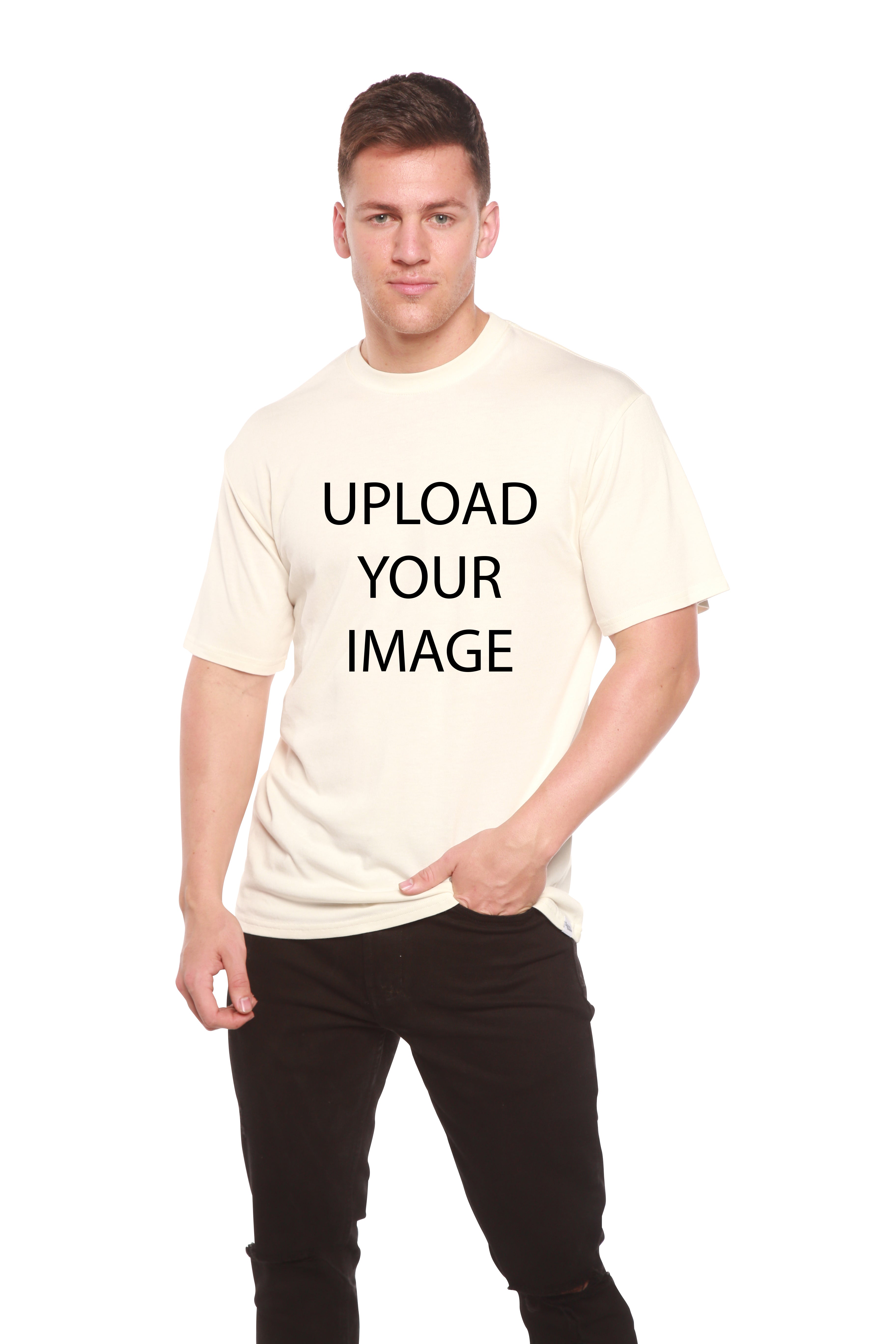 Camiseta de manga corta de viscosa de bambú y algodón orgánico personalizada para hombre