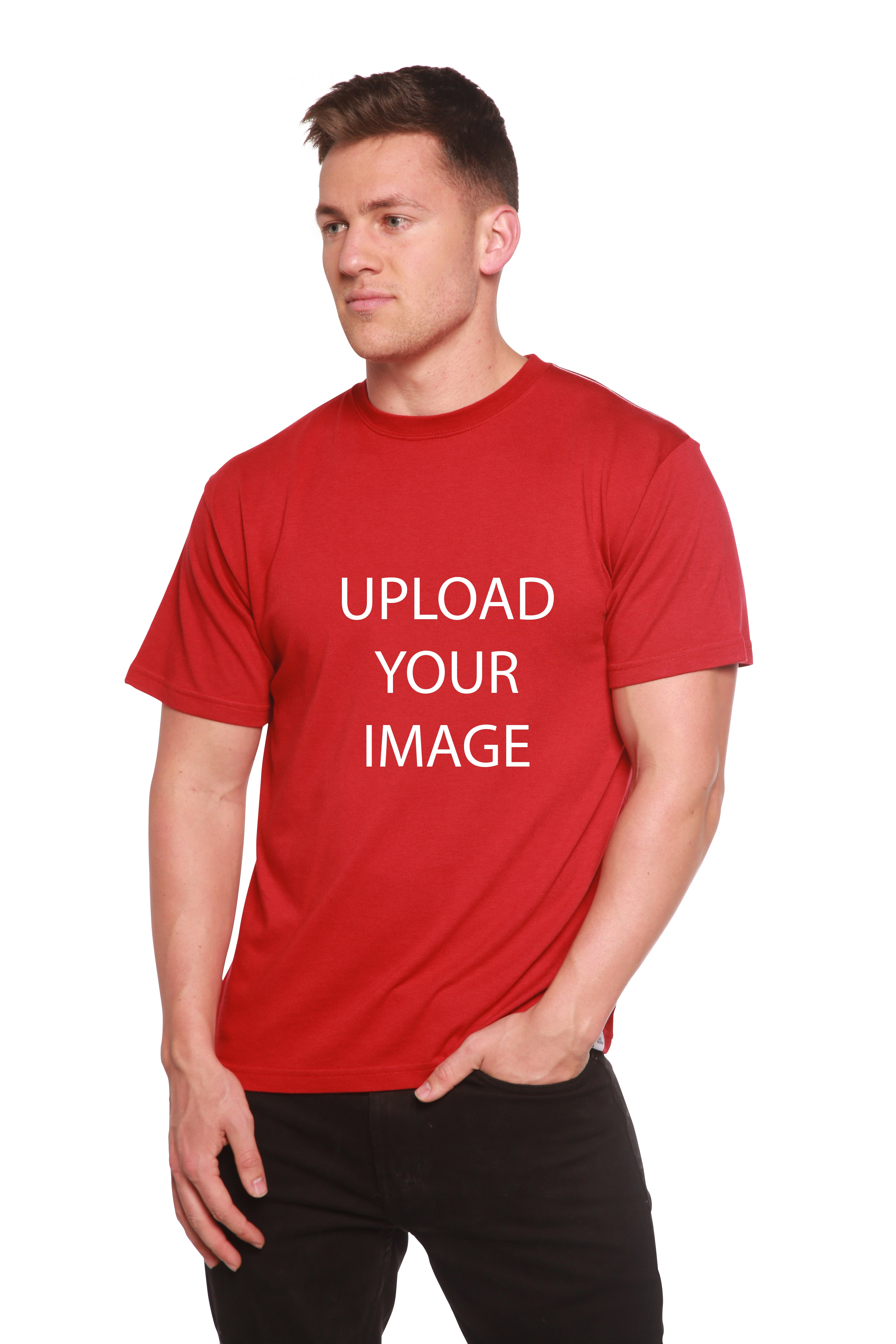 Camiseta de manga corta de viscosa de bambú y algodón orgánico personalizada para hombre