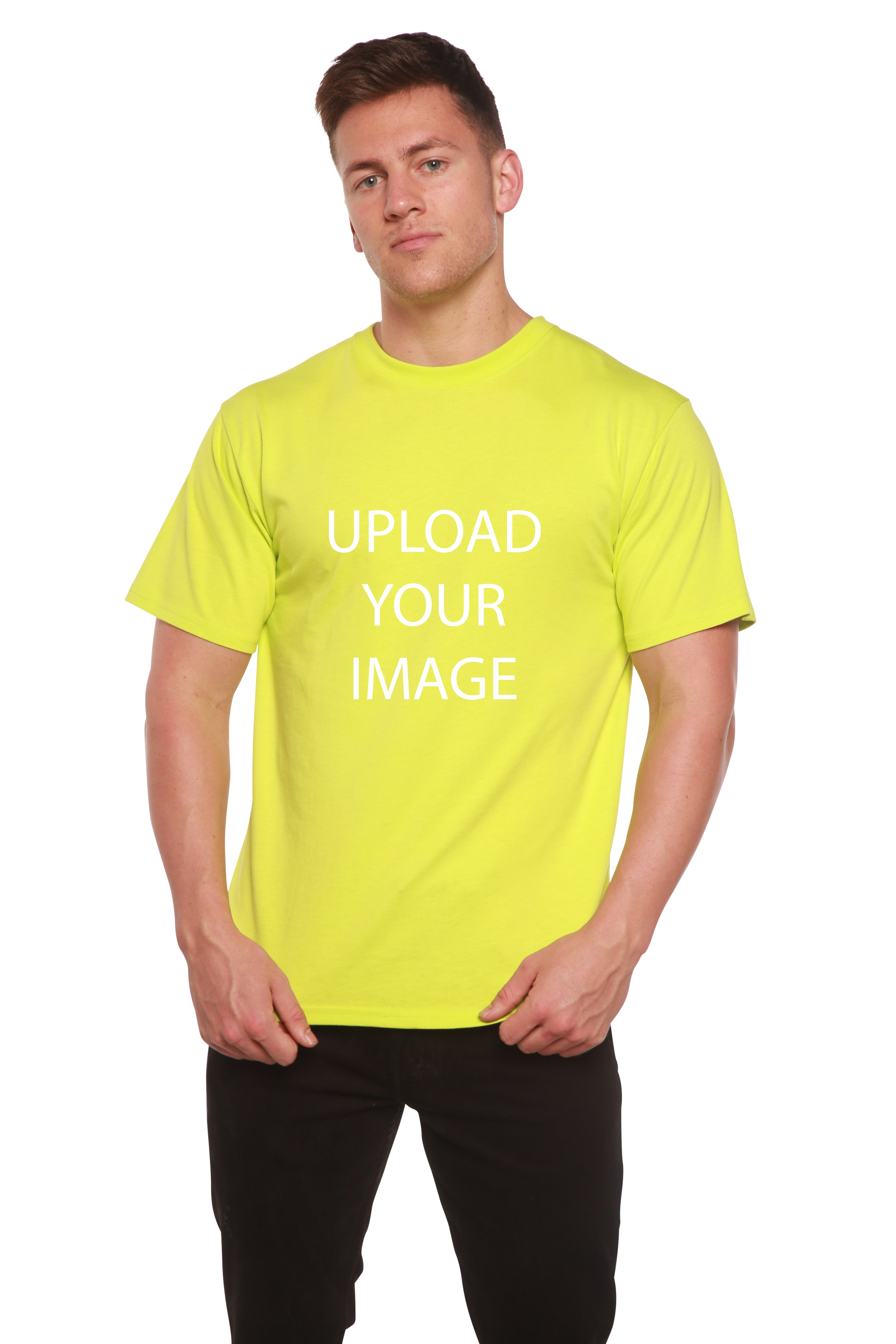Camiseta de manga corta de viscosa de bambú y algodón orgánico personalizada para hombre
