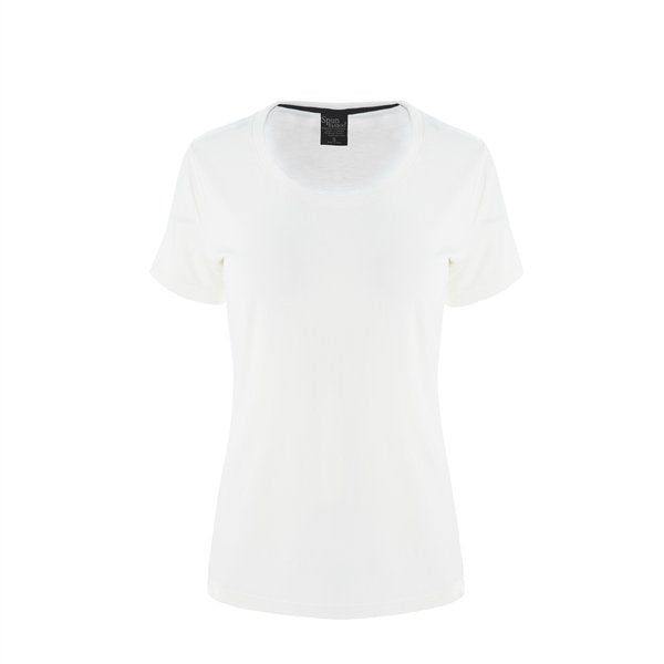Camiseta gráfica de manga corta y cuello redondo de bambú/algodón para mujer, con estampado personalizado