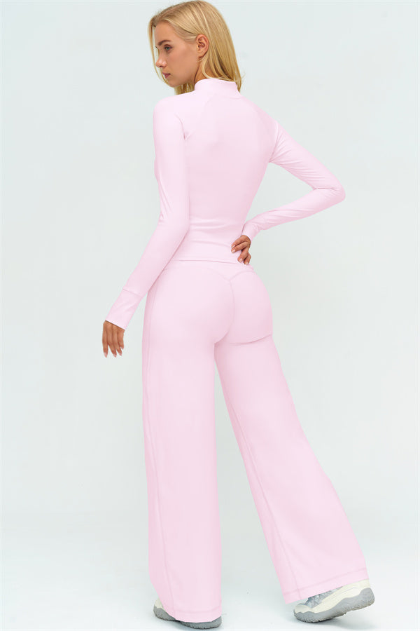 Conjunto de 3 piezas: sujetador deportivo, chaqueta con cremallera Twirl y pantalones de pierna recta nuevos