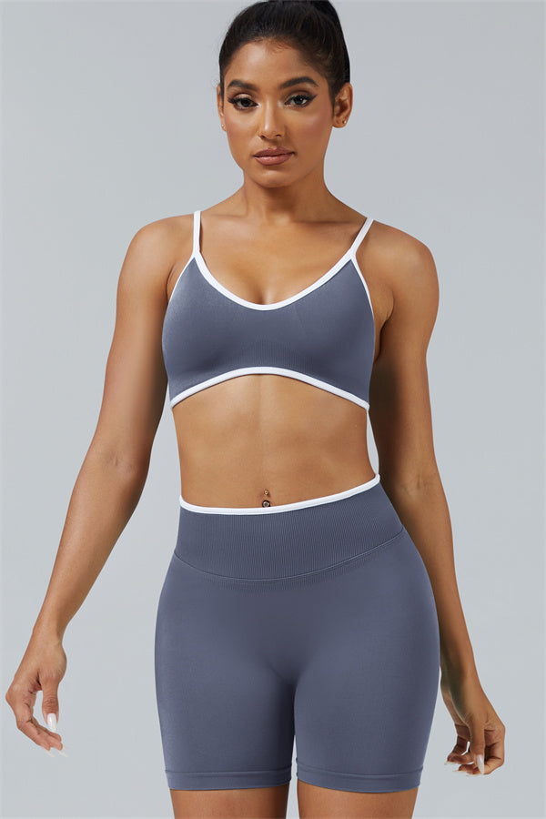 Conjunto de 2 piezas de sujetador deportivo y shorts Elevate