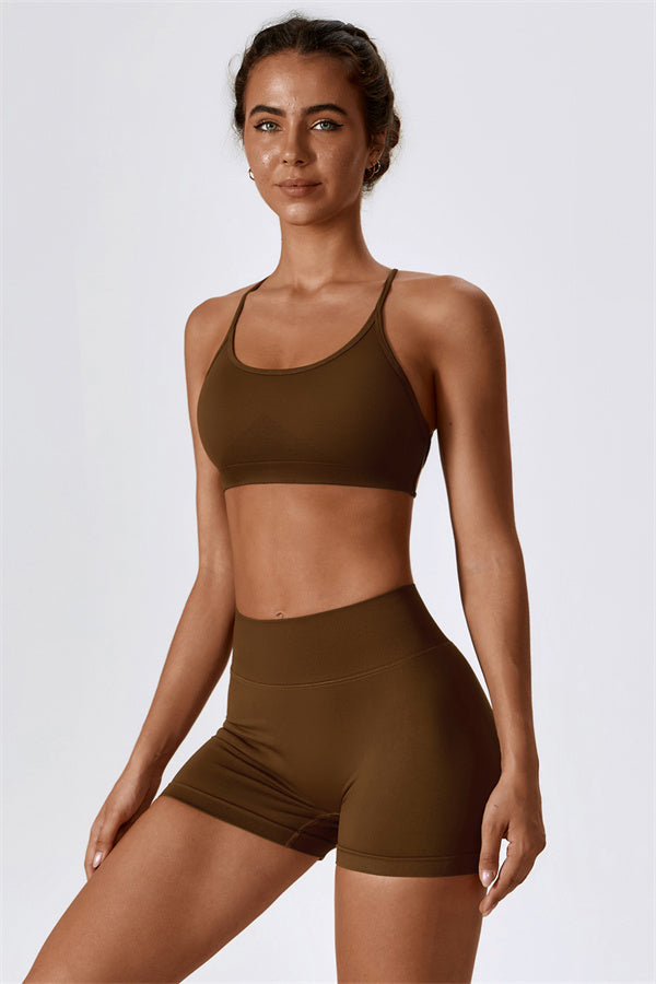 Conjunto de 2 piezas de sujetador deportivo y shorts Nova Luxe