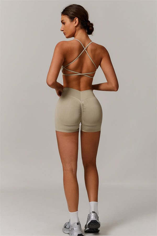 Conjunto de 2 piezas de sujetador deportivo y shorts Nova Luxe