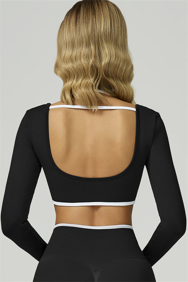 El conjunto de 2 piezas de crop top de manga larga y leggings Prime Line