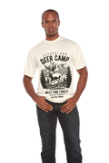 Camiseta gráfica de manga corta Deer Camp de viscosa de bambú/algodón orgánico para hombre