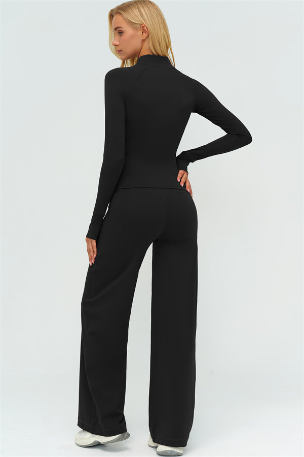 Conjunto de 3 piezas: sujetador deportivo, chaqueta con cremallera Twirl y pantalones de pierna recta nuevos