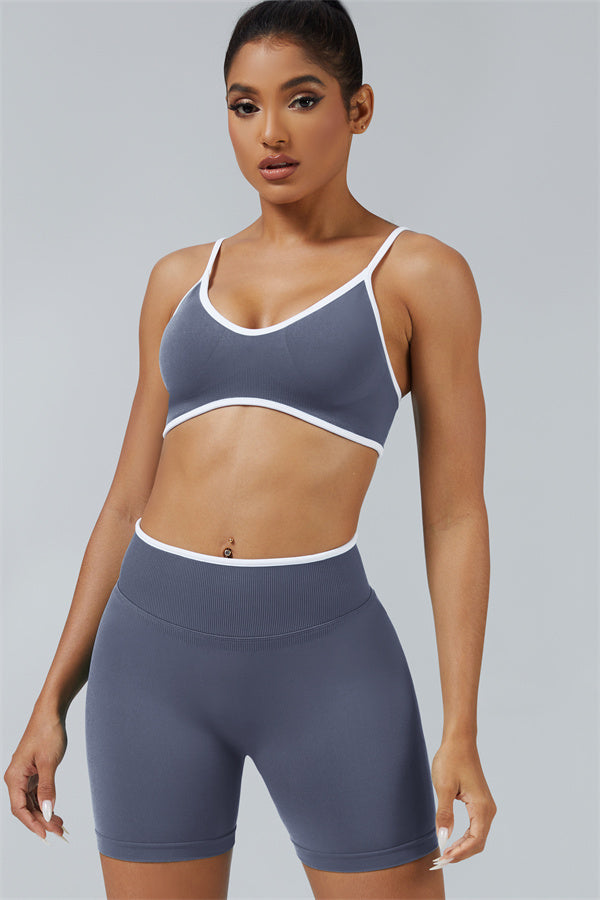 Conjunto de 2 piezas de sujetador deportivo y shorts Elevate
