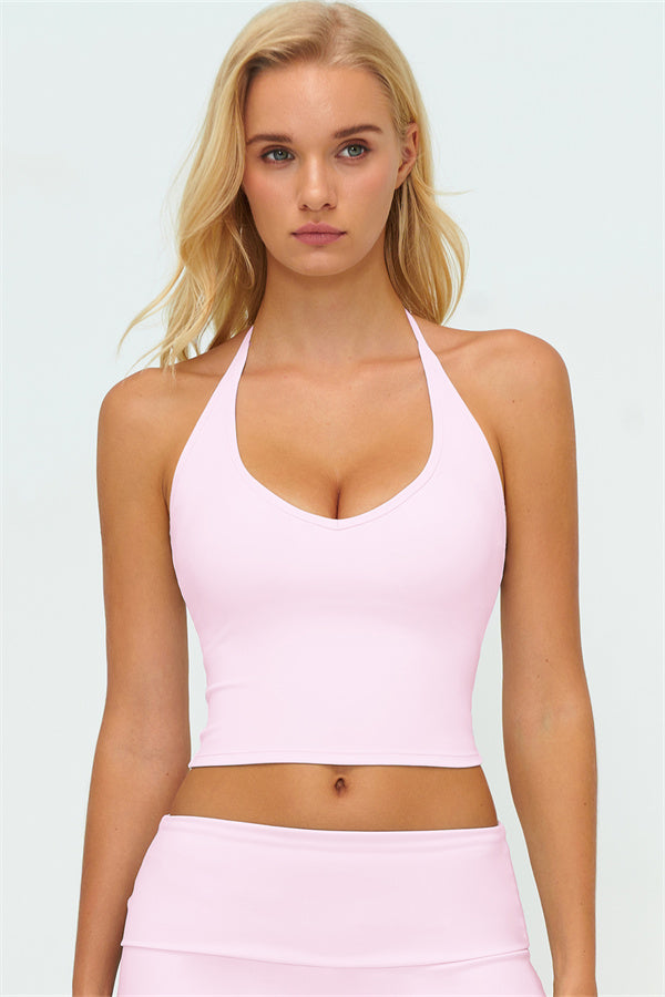 Top Halter Twirl y Pantalones Rectos de 2 Piezas