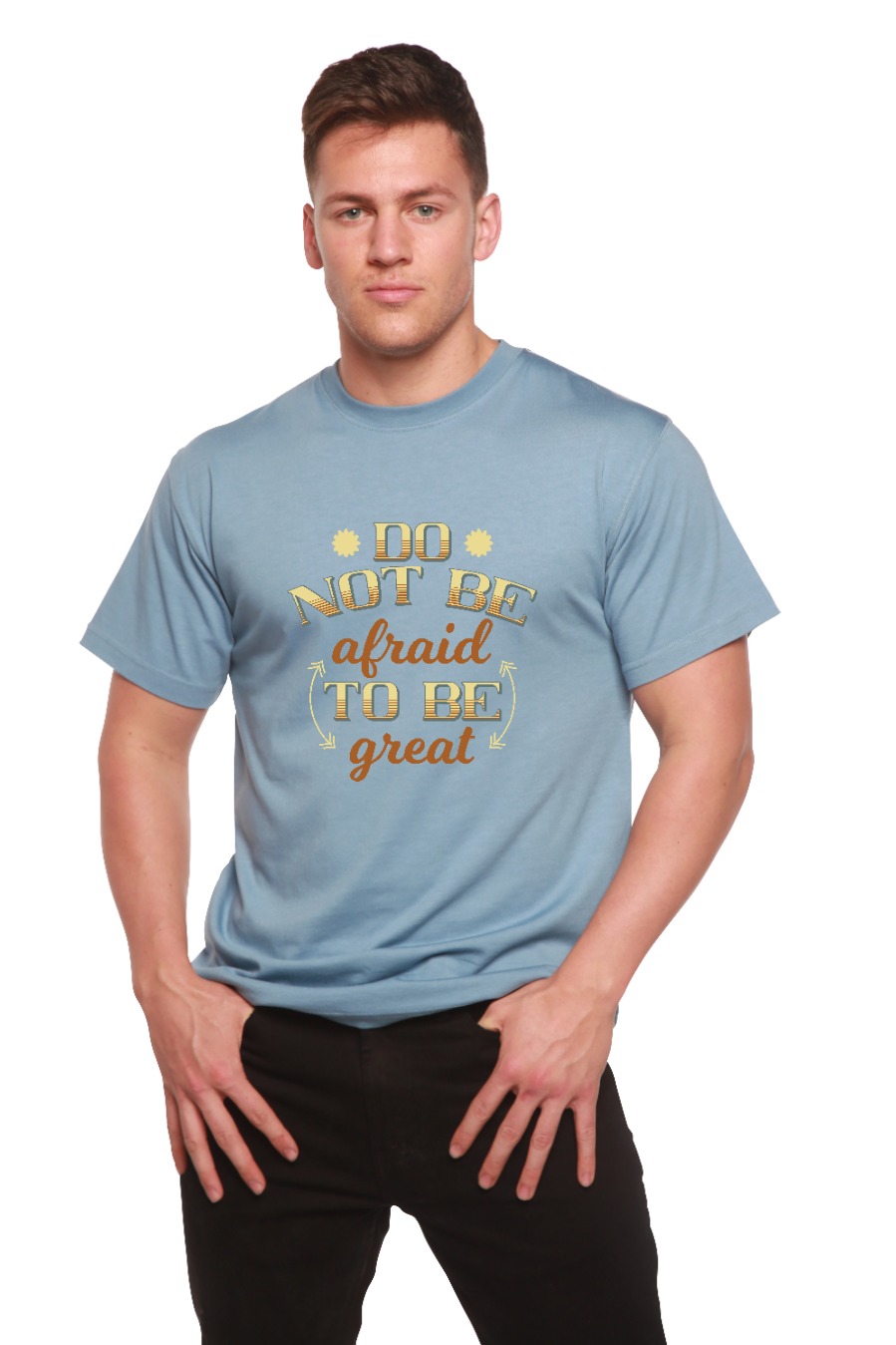 Camiseta gráfica de manga corta de viscosa de bambú/algodón orgánico para hombre Do Not Be To Be