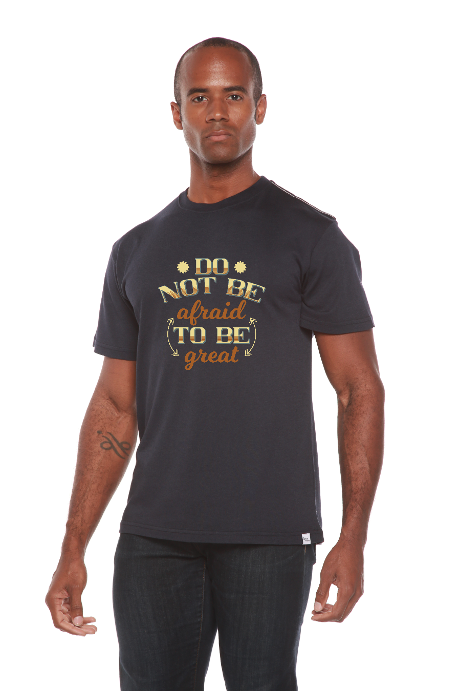 Camiseta gráfica de manga corta de viscosa de bambú/algodón orgánico para hombre Do Not Be To Be