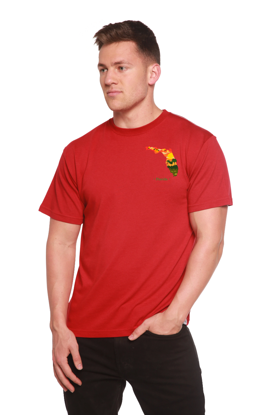 Camiseta gráfica de manga corta de bambú para hombre de Florida