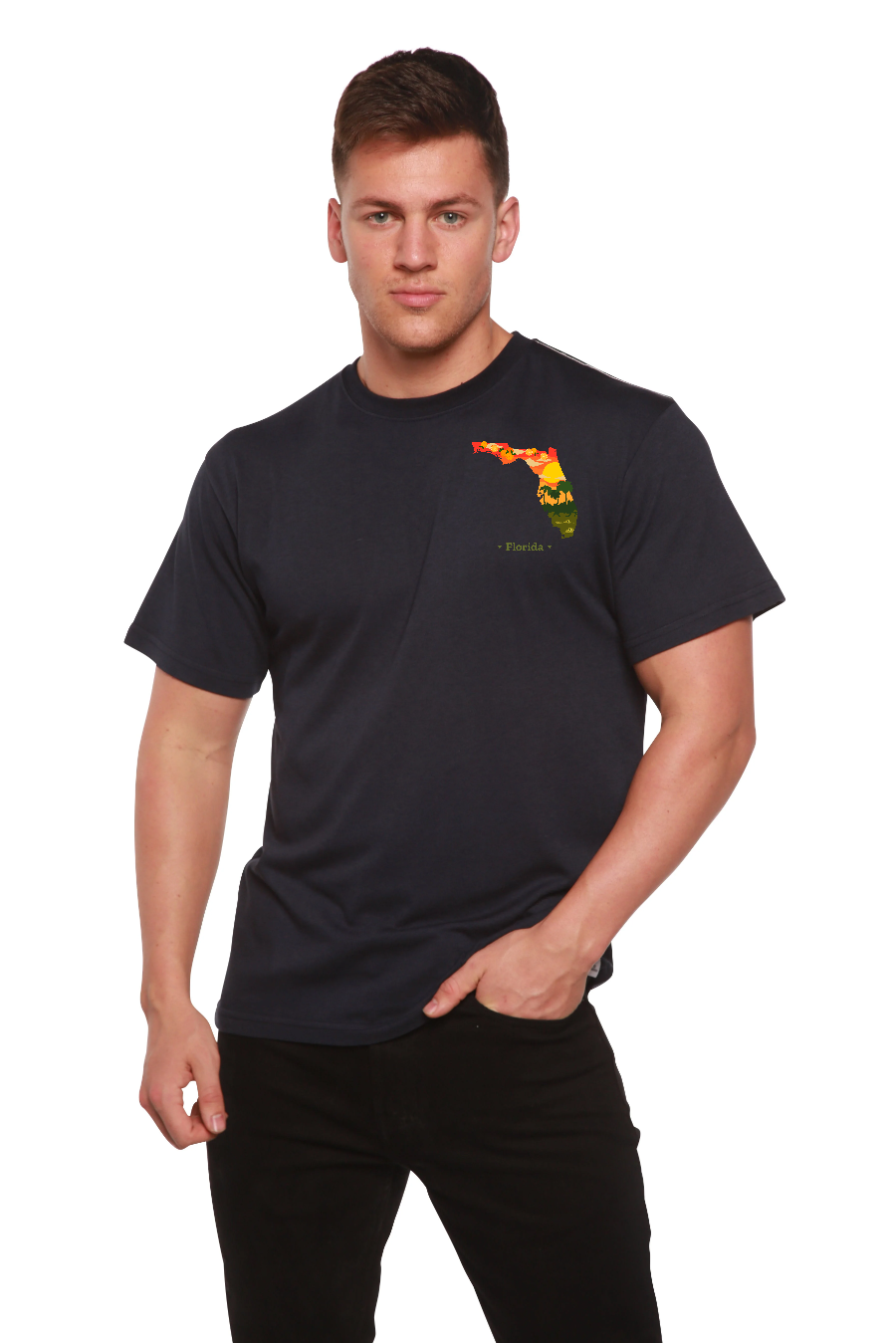 Camiseta gráfica de manga corta de bambú para hombre de Florida
