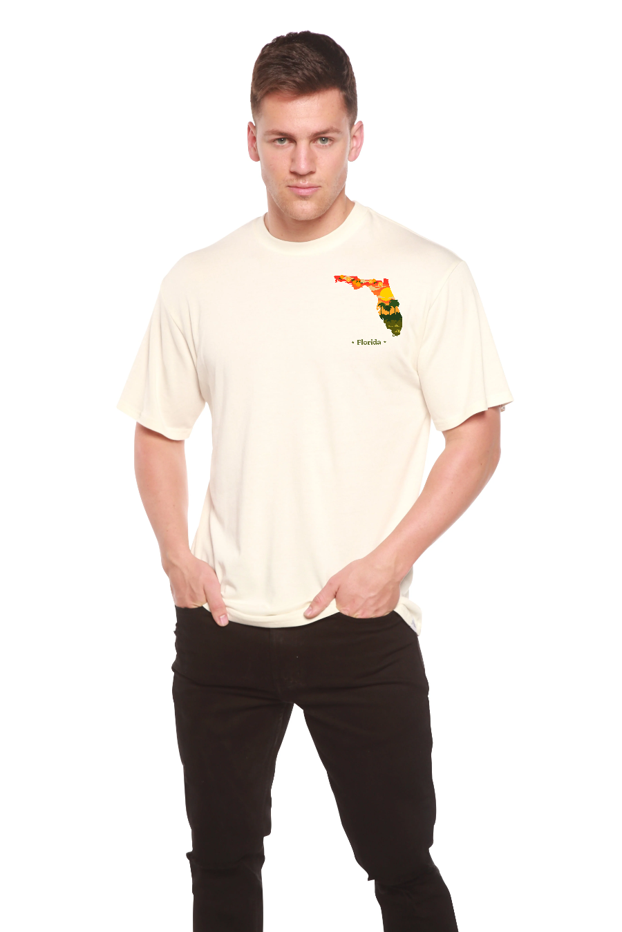 Camiseta gráfica de manga corta de bambú para hombre de Florida