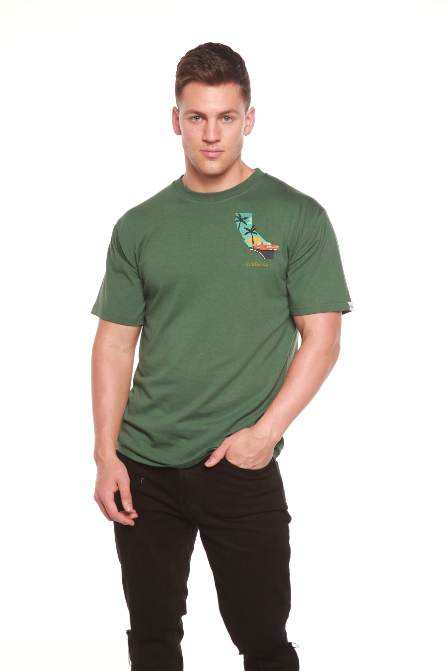 Camiseta gráfica de manga corta de bambú para hombre de California