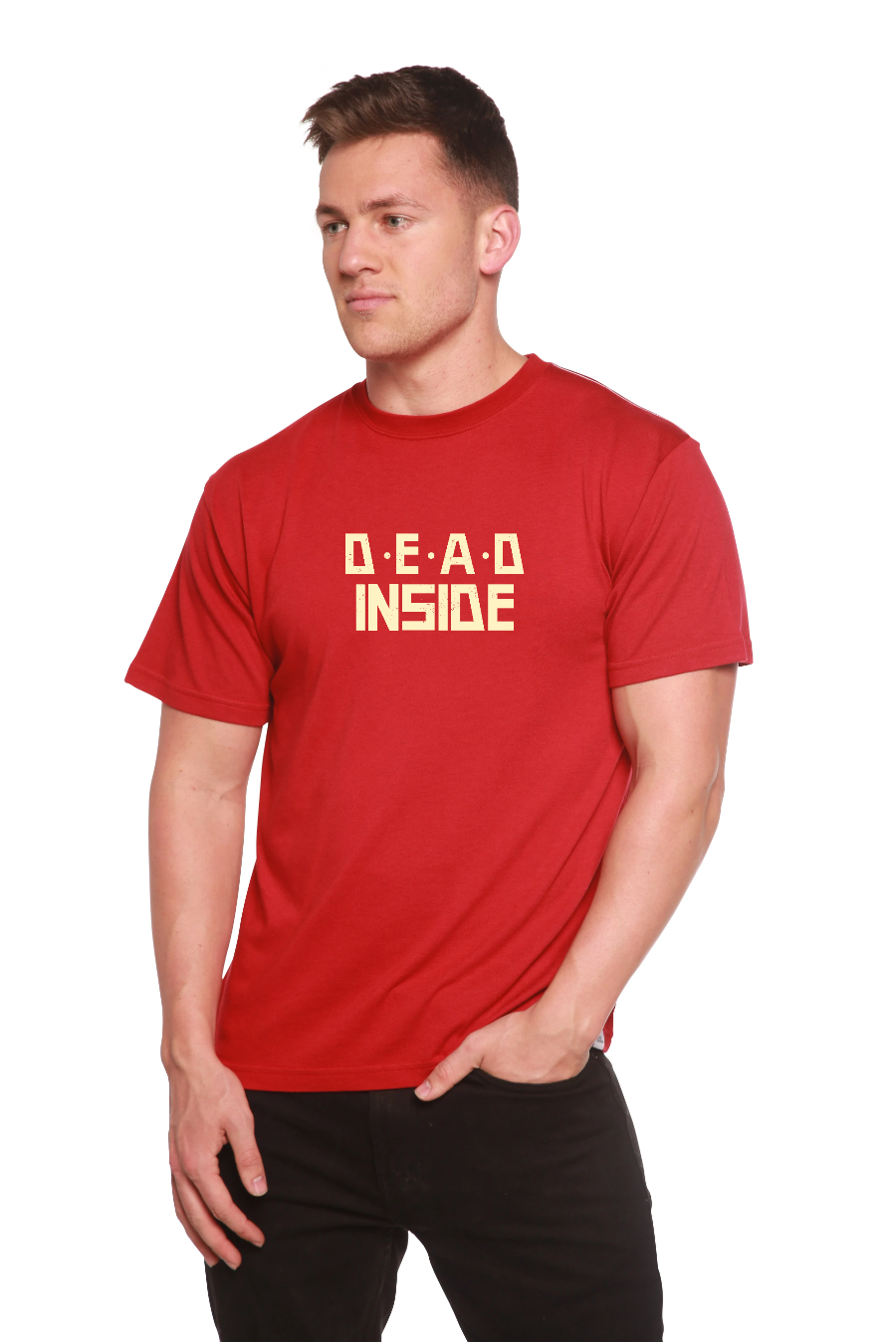 Camiseta estampada de manga corta Dead Inside de bambú/algodón orgánico