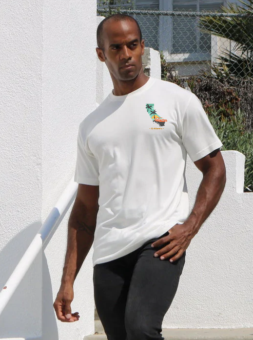 Camiseta gráfica de manga corta de bambú para hombre de California