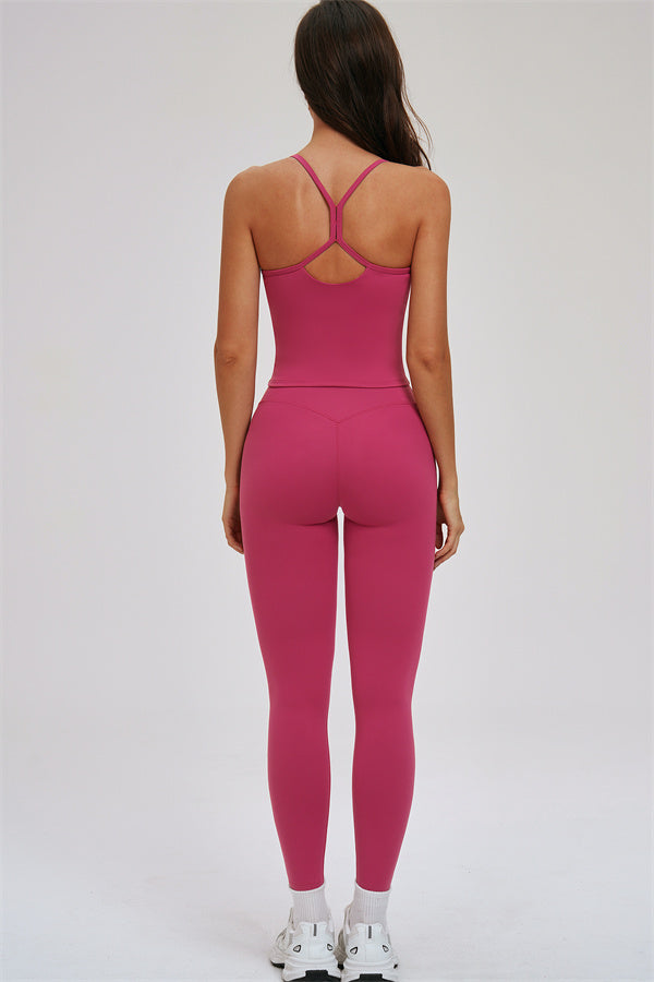 Conjunto de dos piezas de top deportivo y leggings Svelte Cross Back