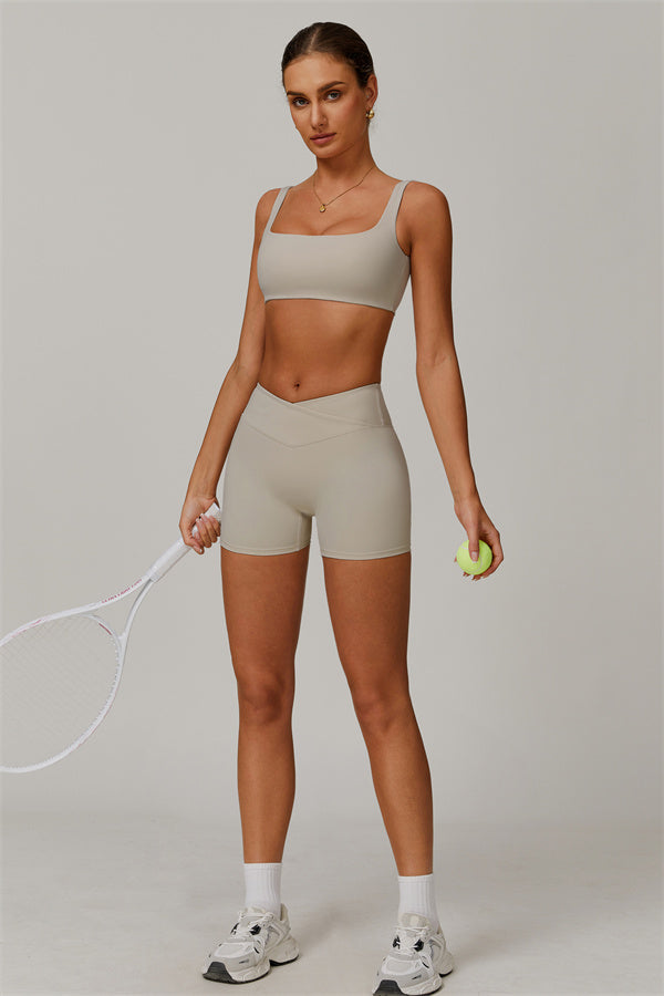 Conjunto de 2 piezas de sujetador deportivo y pantalón corto Halo