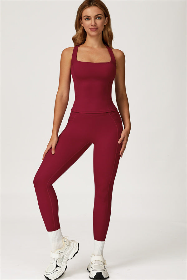 El conjunto de 2 piezas de leggings y camiseta corta Glacier