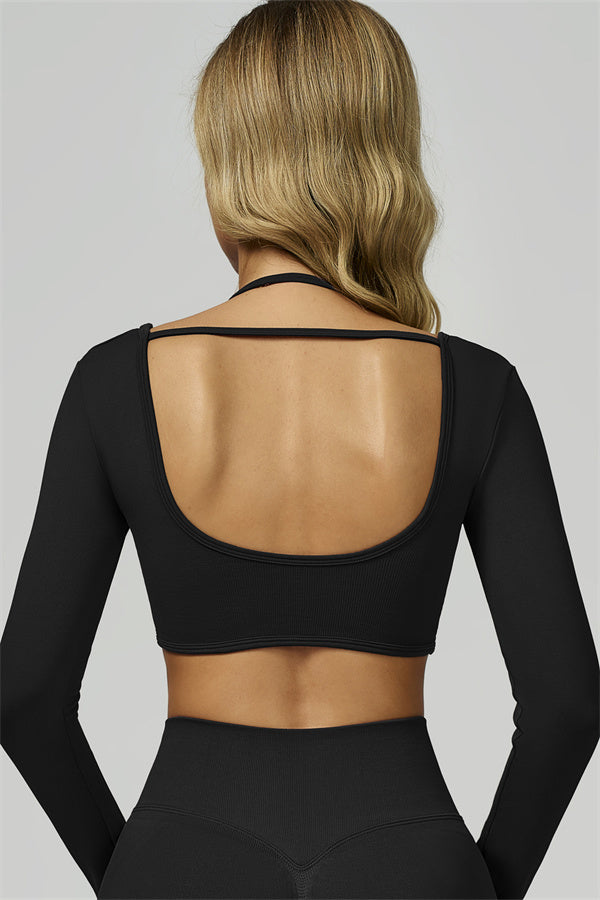 Conjunto de 2 piezas de leggings y top corto de manga larga Prime