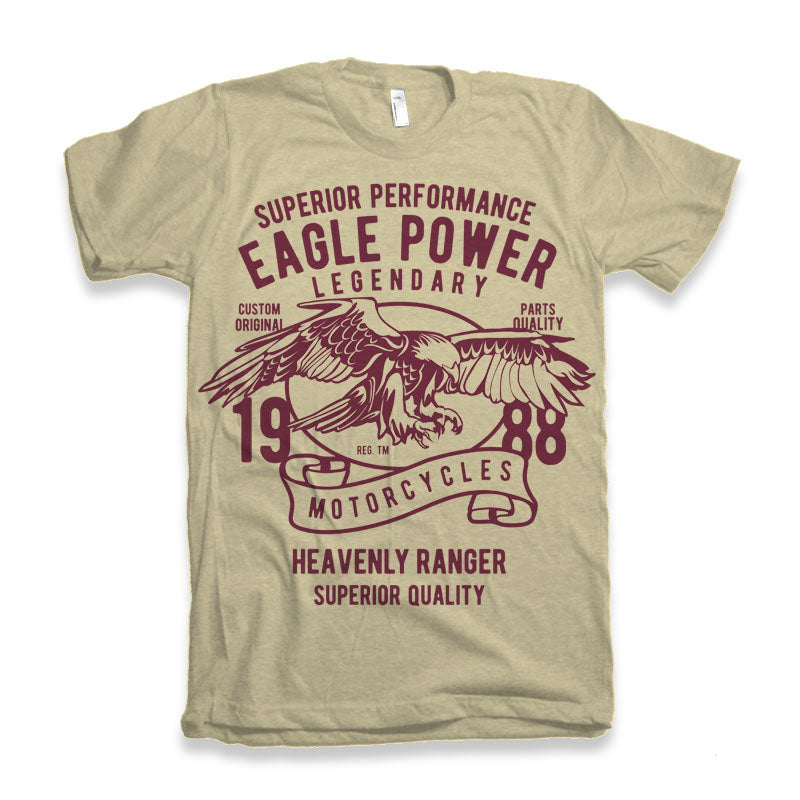 Camiseta gráfica de manga corta Eagle Power de bambú viscosa/algodón orgánico para hombre