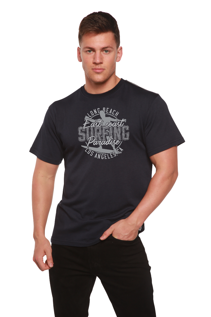 Camiseta Gráfica de Manga Corta para Hombre East Coast Paradise de Bambú Viscosa/Algodón Orgánico
