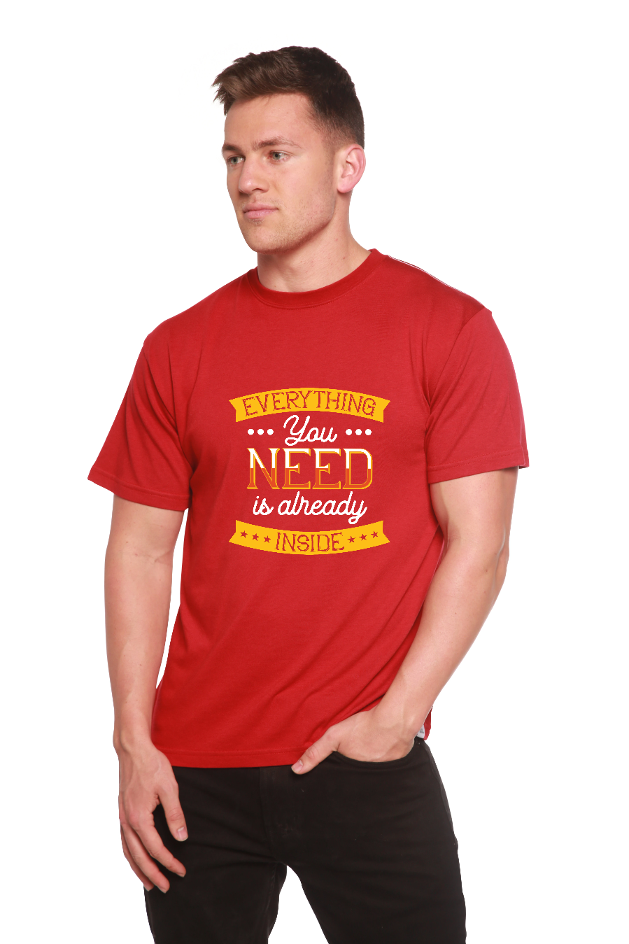 Todo lo que necesitas Camiseta gráfica de manga corta de bambú-viscosa/algodón orgánico para hombre