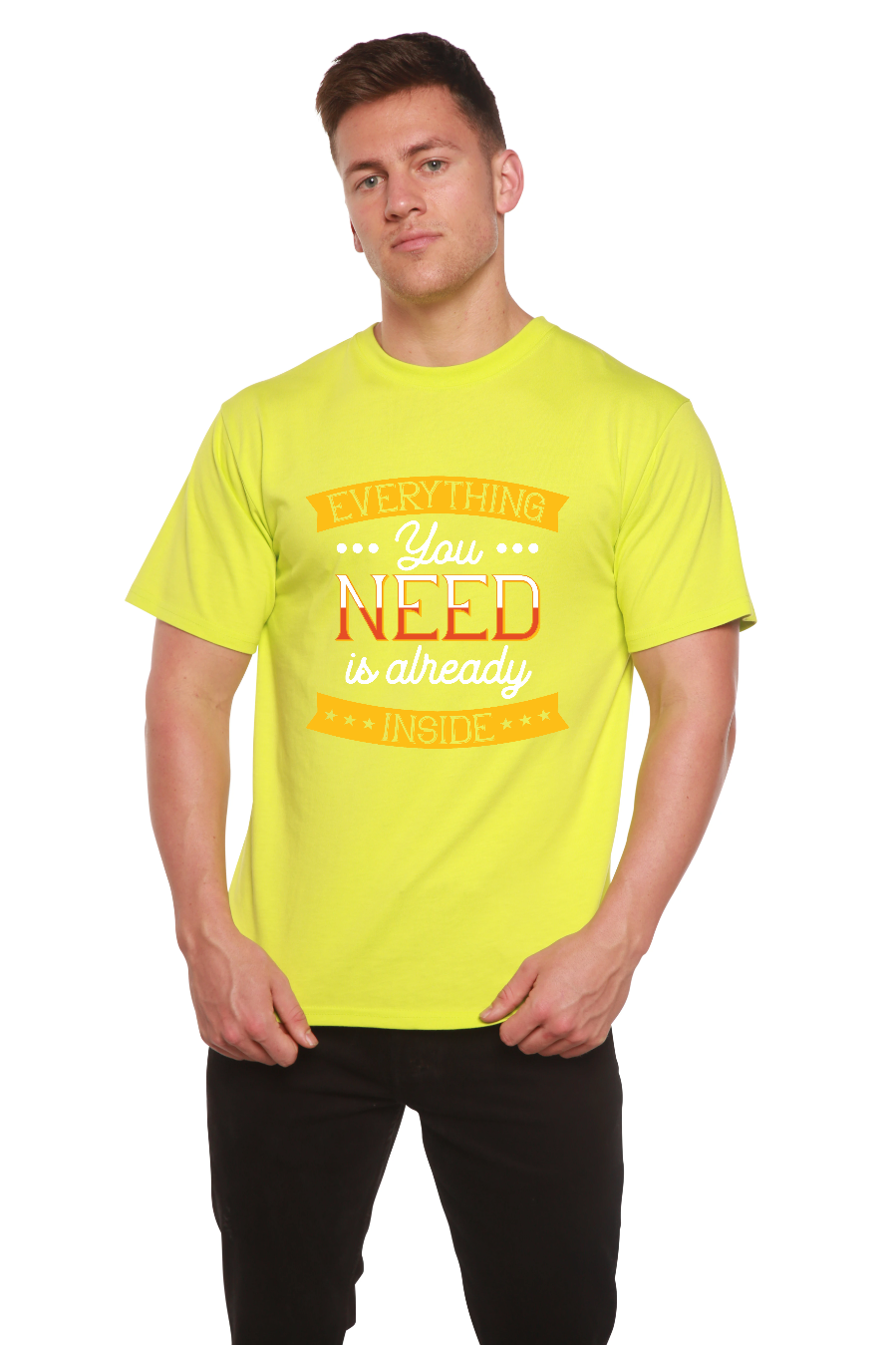 Todo lo que necesitas Camiseta gráfica de manga corta de bambú-viscosa/algodón orgánico para hombre