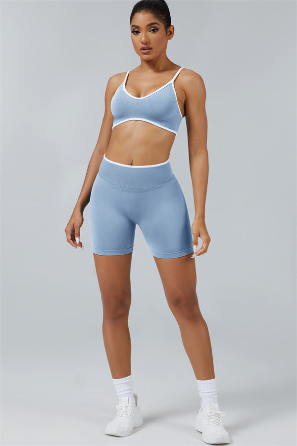 Conjunto de 2 piezas de sujetador deportivo y shorts Elevate