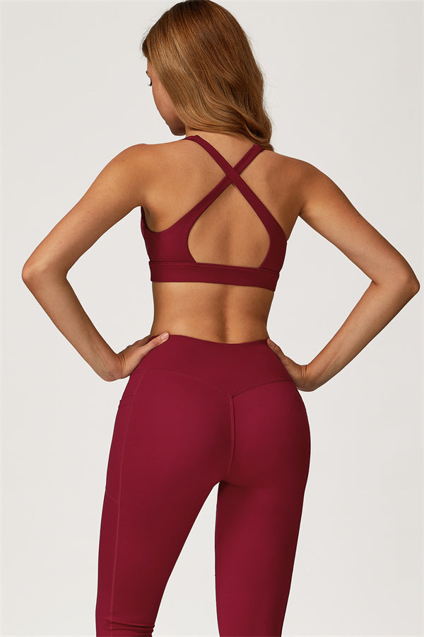 Conjunto de dos piezas de top deportivo y leggings Glacier